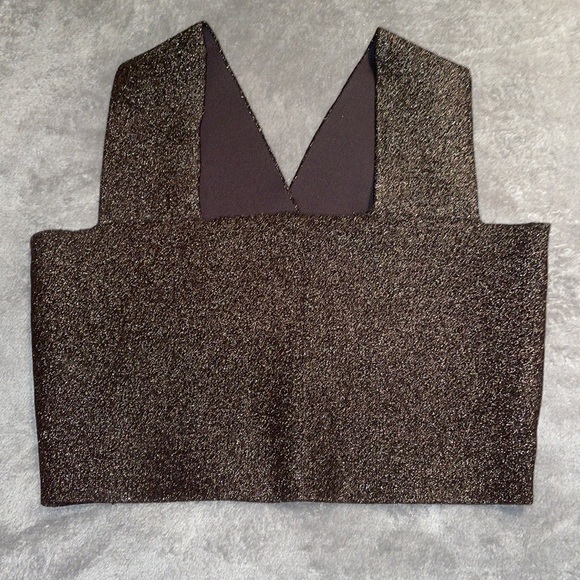 ♡$235 ICONIC A.L.C.™ ☆Ali☆ Bronze Metallic Crop Top♡ Size Medium♡ FLAWLESS♡ - Picture 6 of 11